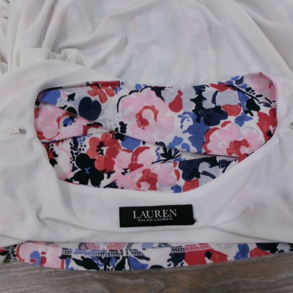 Ralph Lauren Floral Print Ruched Side Stretch Jersey Sleeveless Dress 6 - Picture 13 of 15